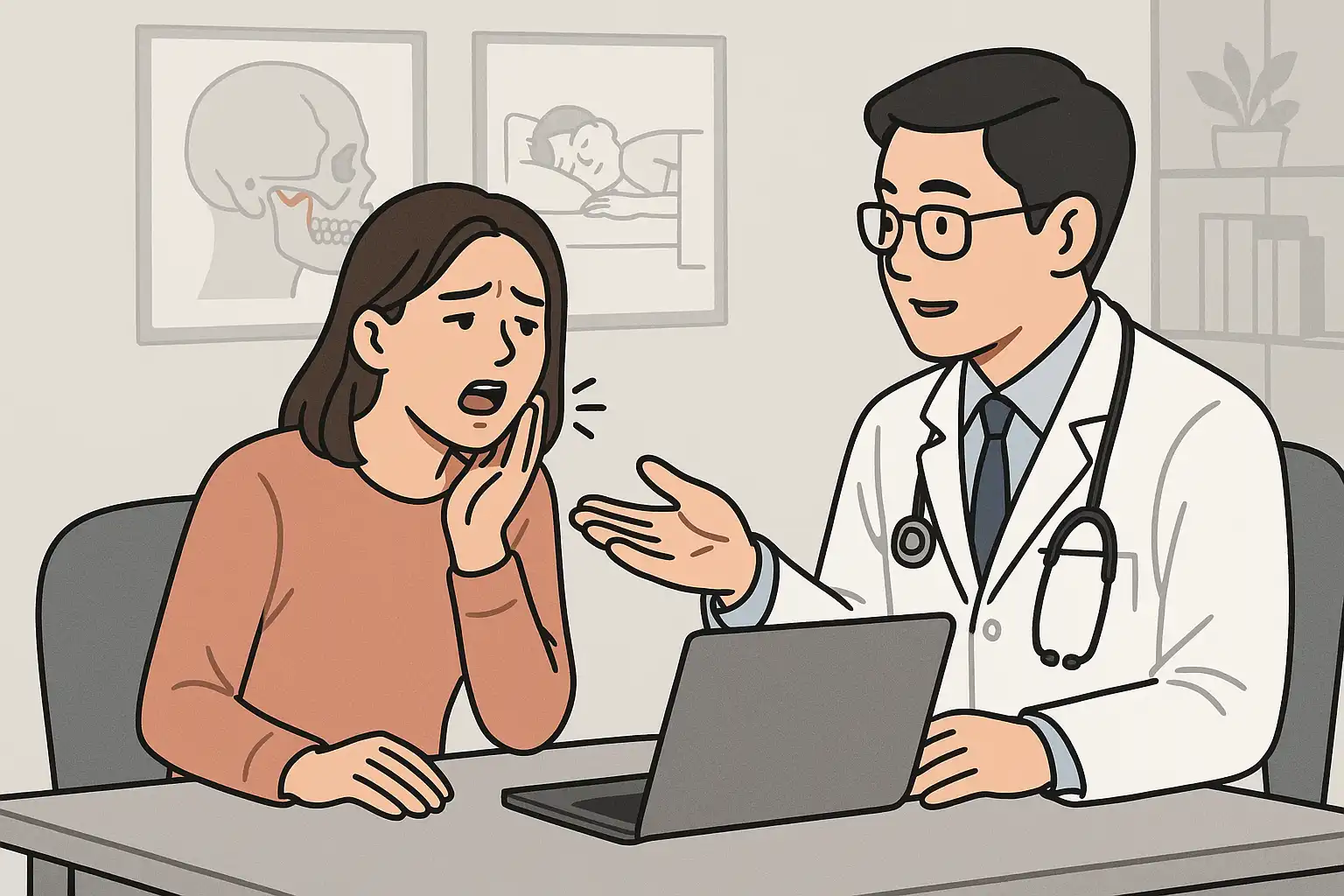 턱관절 소리와 개구장애를 겪는 환자