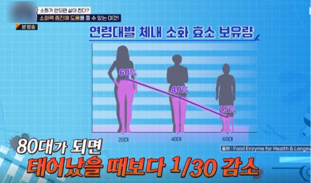 몸속에 효소 함유량