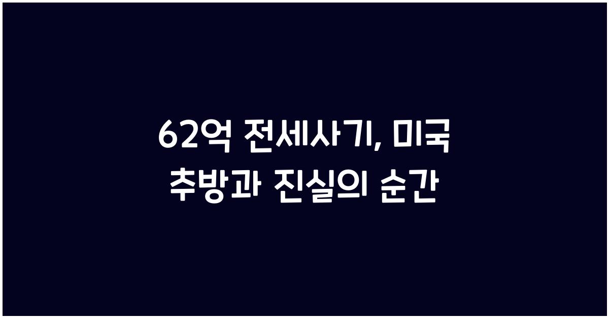 62억 전세사기 뒤 미국으로 도피한 부부의 미국 추방과 진실