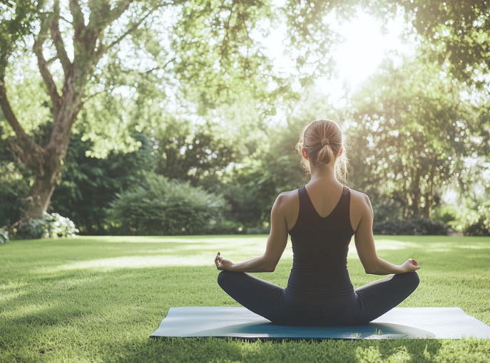 바른 자세로 앉아있는 사람 사진