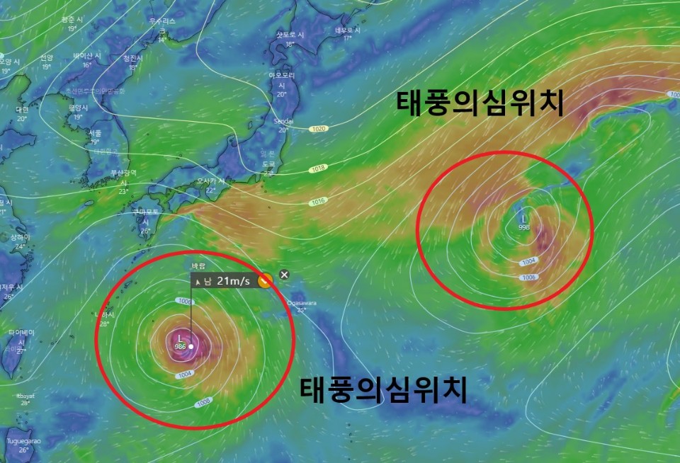 15호태풍탈라스16호태풍노루예상위치