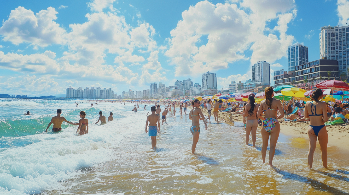 해운대 해수욕장의 모습
