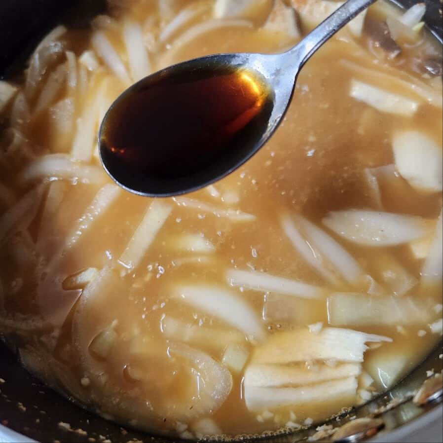 냉이된장국 간 맞추기 액젓