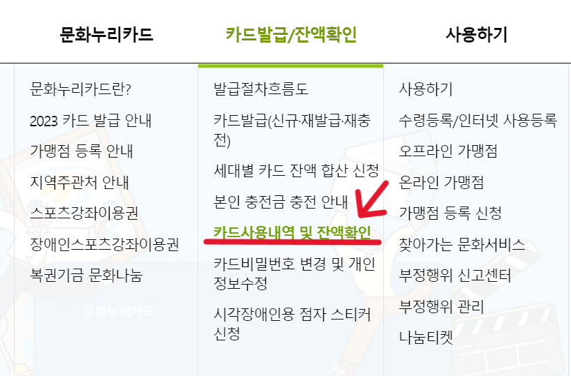 문화누리카드 잔액조회 방법3가지
