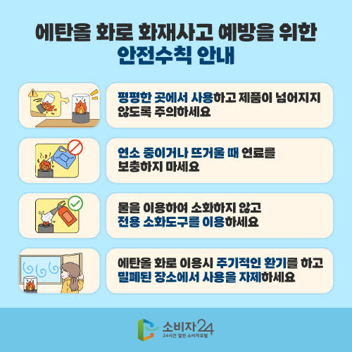 에탄올 화로 사용 전 꼭 알아야 할 화재 예방 수칙