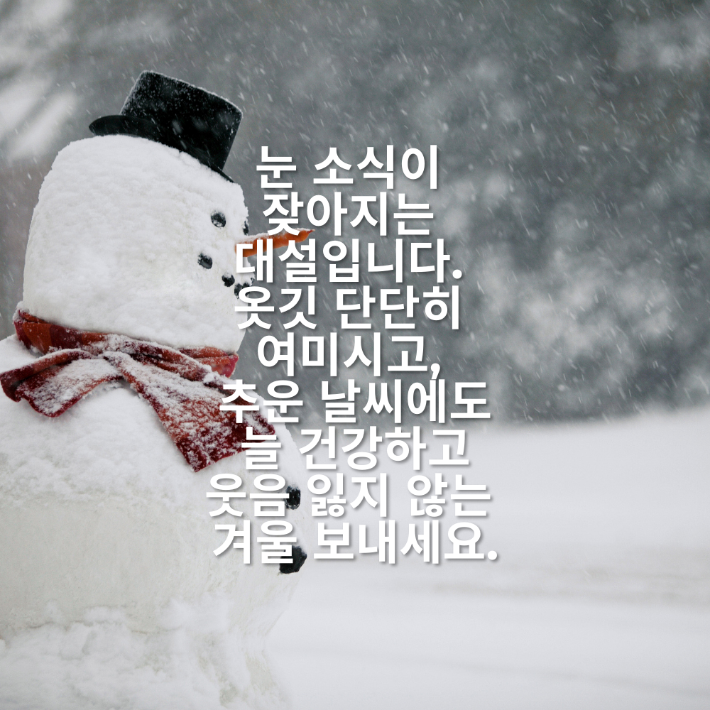 대설 인사말 이미지 12월 인사말 문구 모음