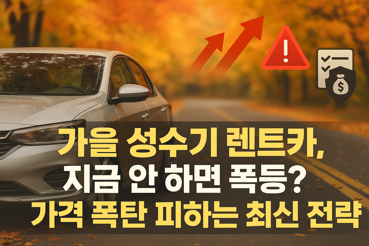 가을 성수기 렌트카, 지금 안 하면 폭등? 가격 폭탄 피하는 최신 전략