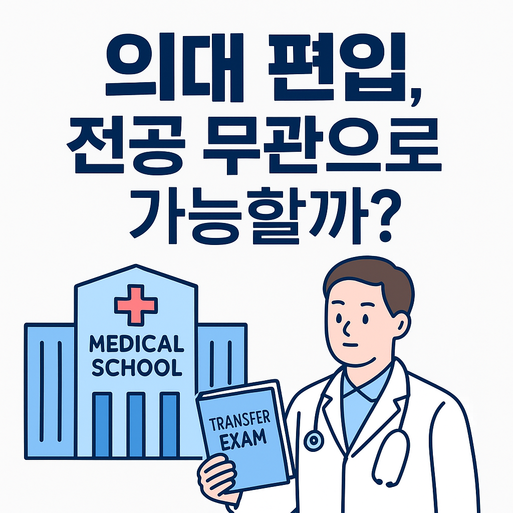 의대 편입, 전공 상관없이 가능한 걸까요? 실제 합격자 사례부터 시험 과목, 준비 전략까지 모든 정보를 정리한 2025년 최신 가이드입니다. 문과생도 의대 갈 수 있는 방법을 지금 확인해보세요!