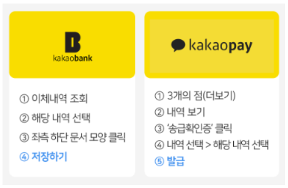 카카오페이 이체확인증 발급방법
