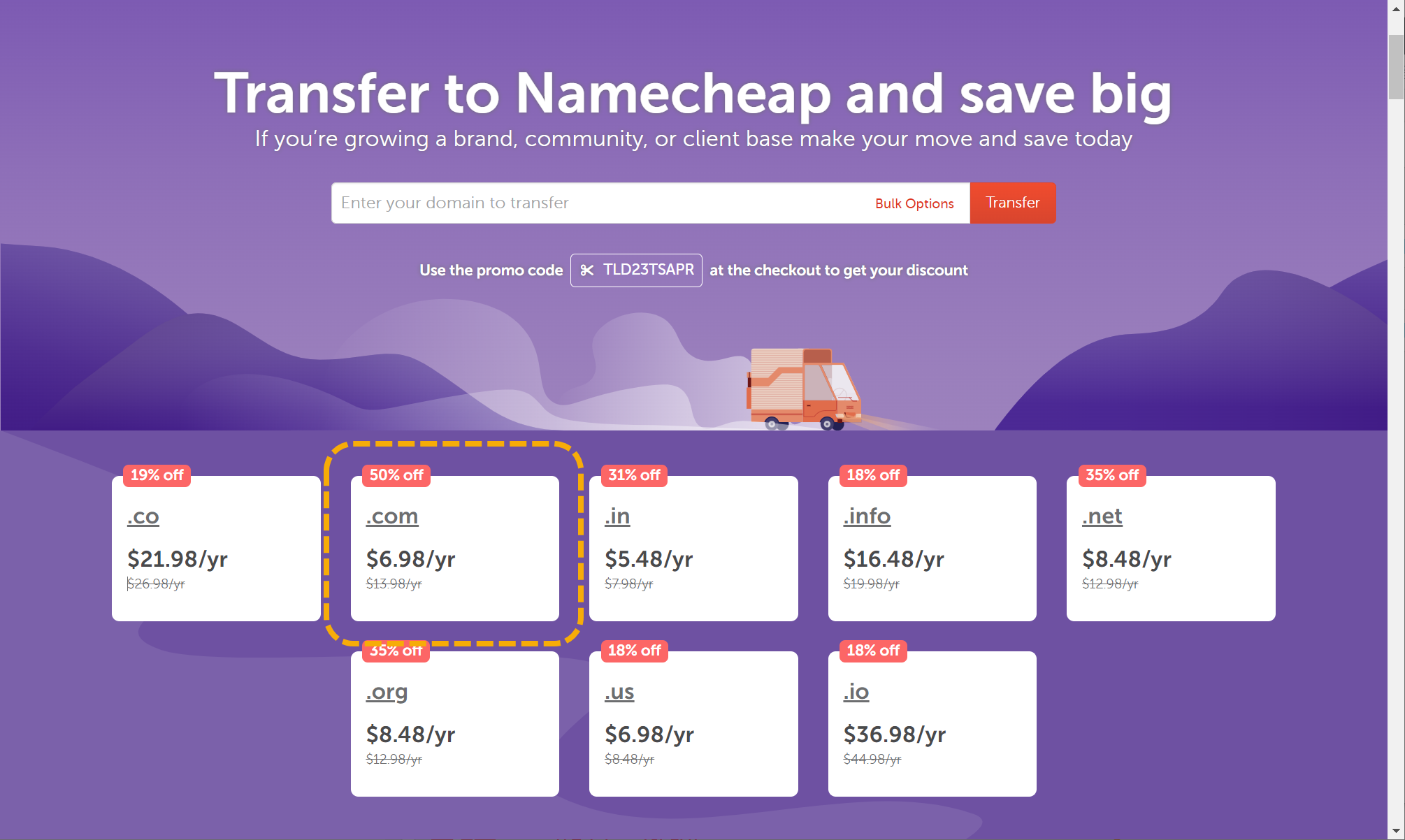 도메인 등록업체 Namecheap 도메인 기관이전 할인