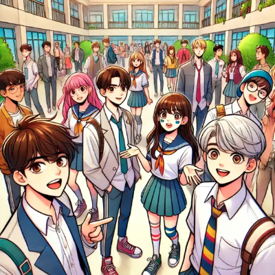 남녀-학생들-학교