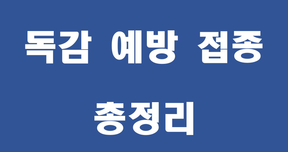 독감 예방 접종 총정리