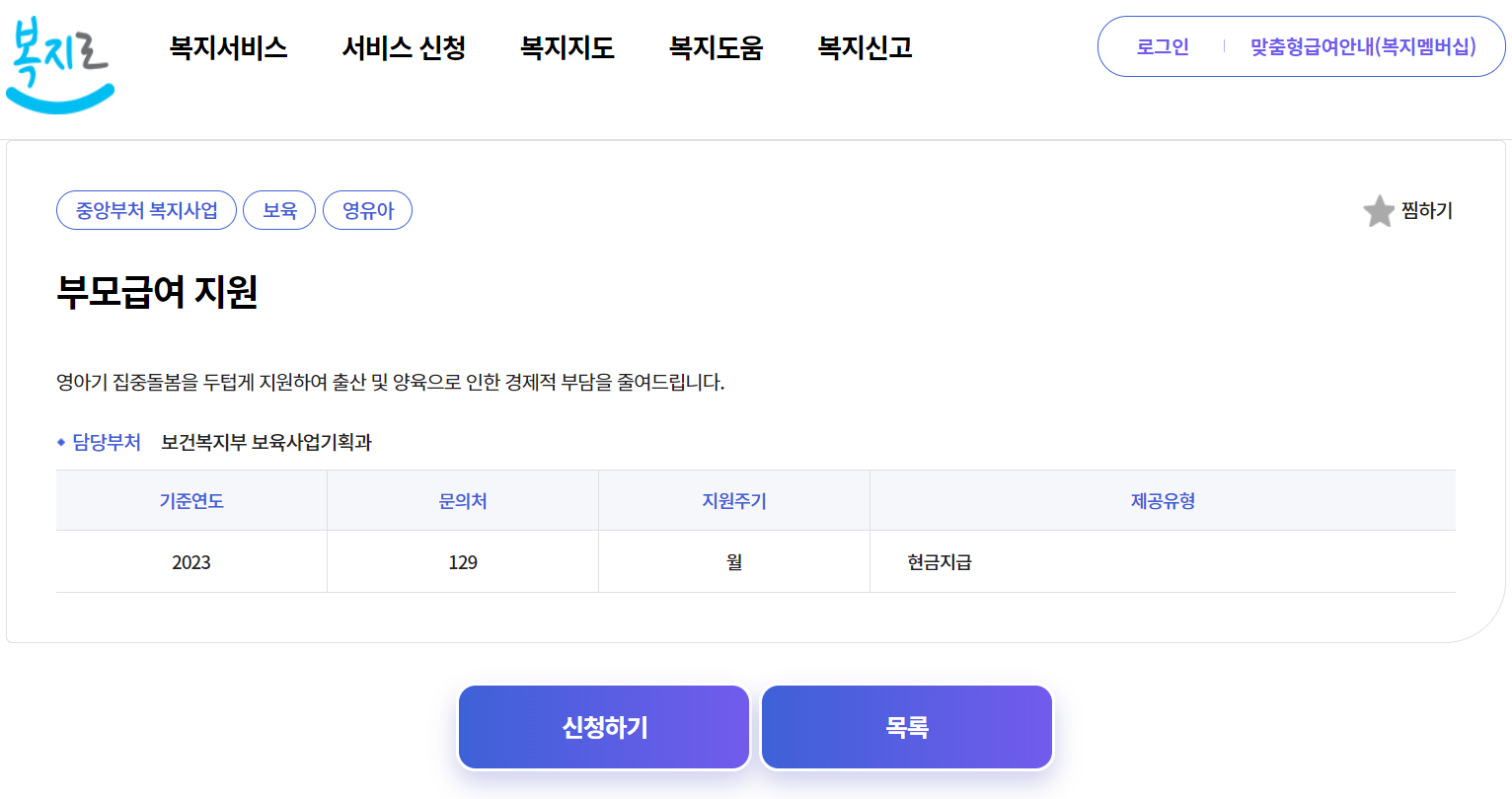 2024년 부모급여