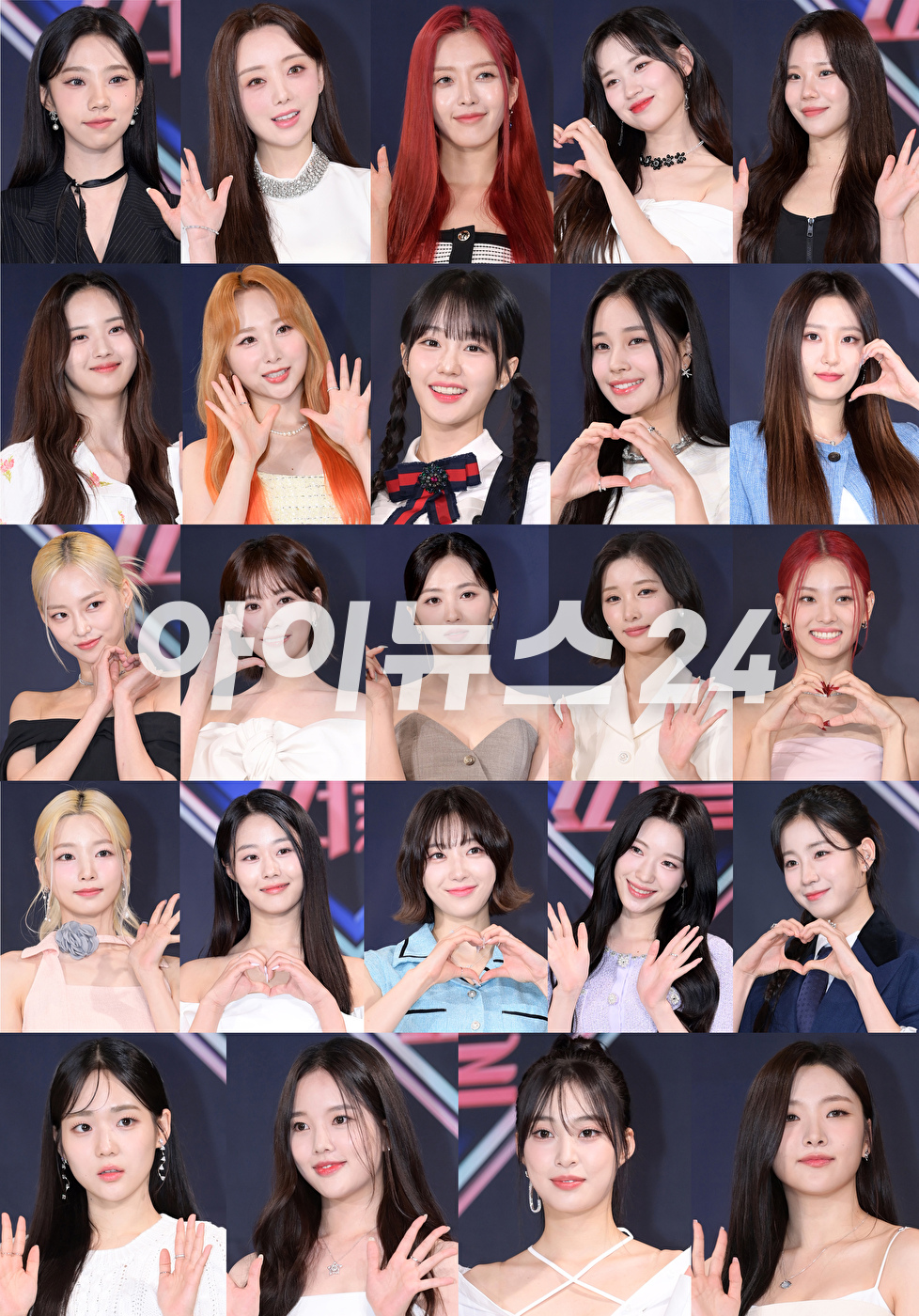 13일 오후 서울 종로구 HW컨벤션에서 진행된 Mnet '퀸덤퍼즐' 제작발표회에서 출연자들이 포토타임을 갖고 있다. [사진=정소희 기자]