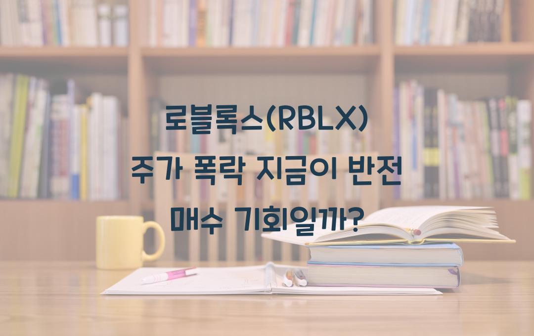 로블록스(RBLX) 주가 폭락! 지금이 매수 타이밍일까?