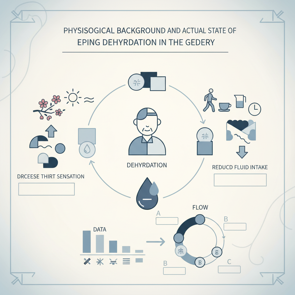 図1 高齢者における春季脱水の生理学的背景と実態に関する統計・生理メカニズム・対策を示す政策リポート用インフォグラフィック