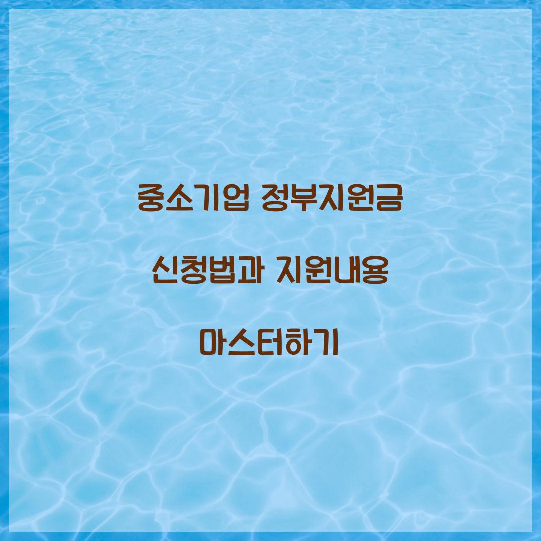 중소기업 정부지원금