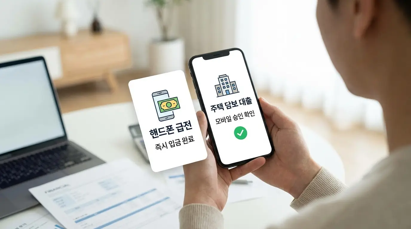 핸드폰 급전 및 온라인 주택 담보 대출 모바일 승인 확인