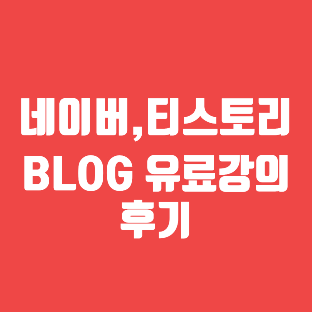 네이버, 티스토리 블로그 유료강의 후기