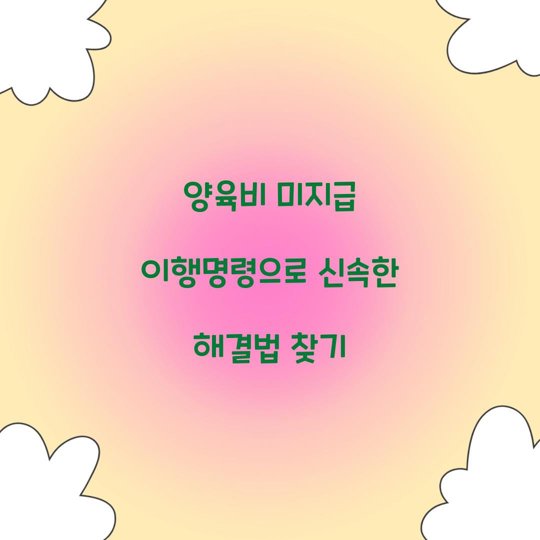 양육비 미지급 이행명령