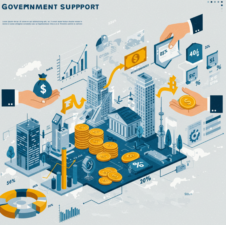 정부의 지원을 묘사하는 이미지