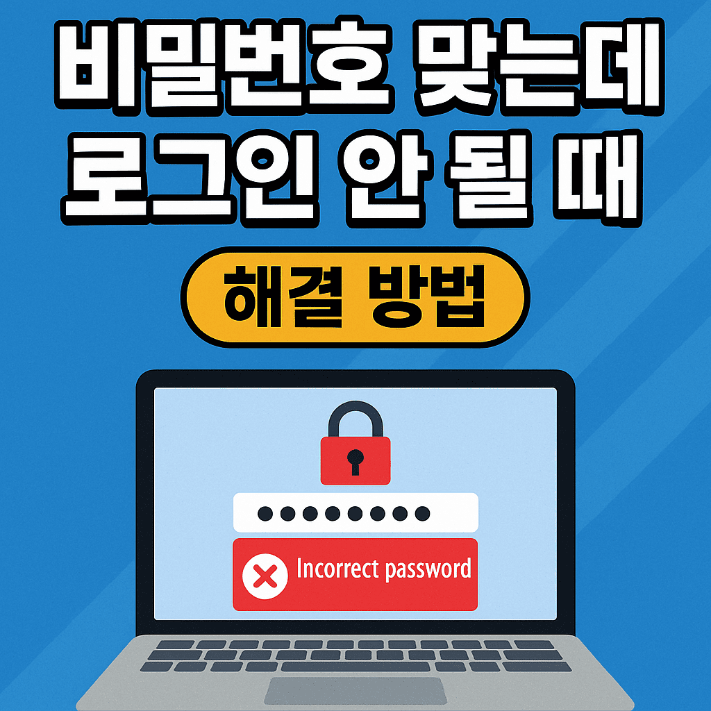 패스워드(비밀번호) 맞는데 로그인 안 될 때 해결 방법