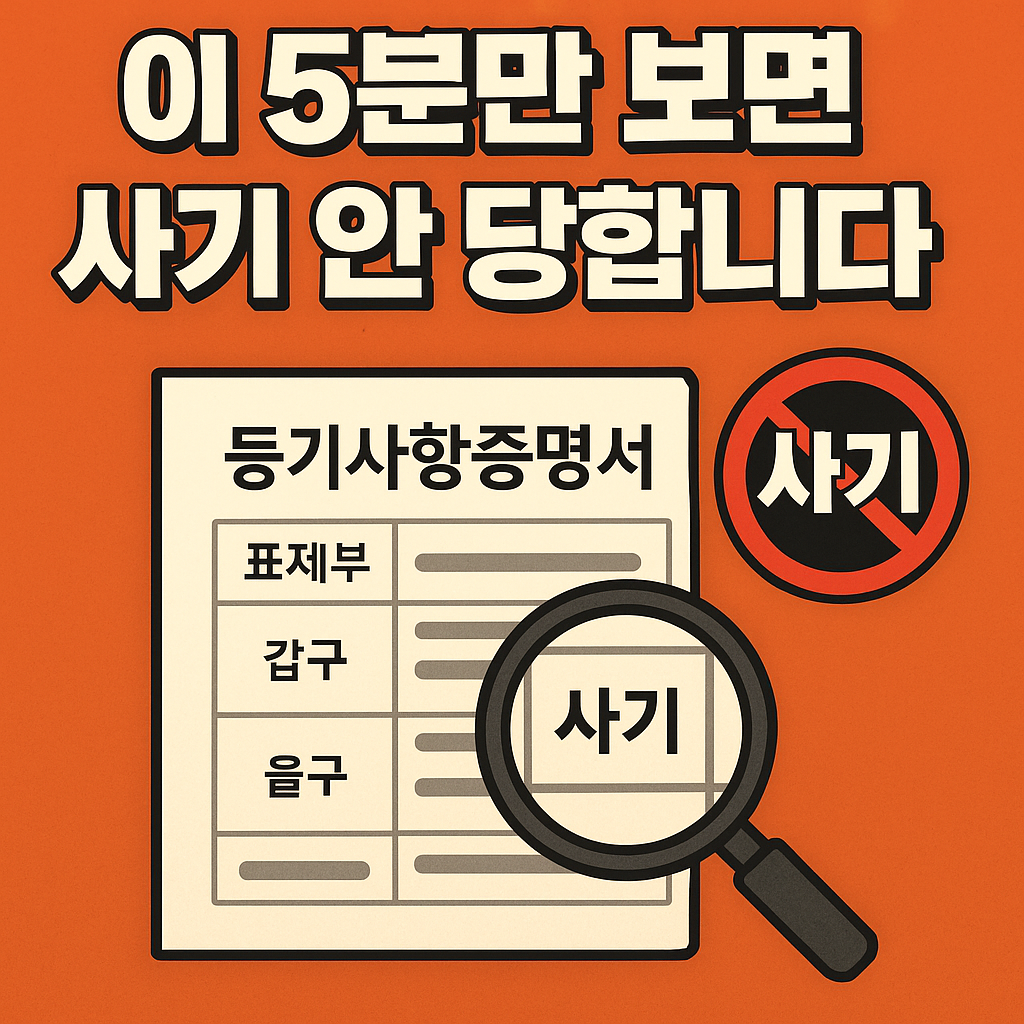 등기부등본? 이 5분만 보면 사기 안 당합니다