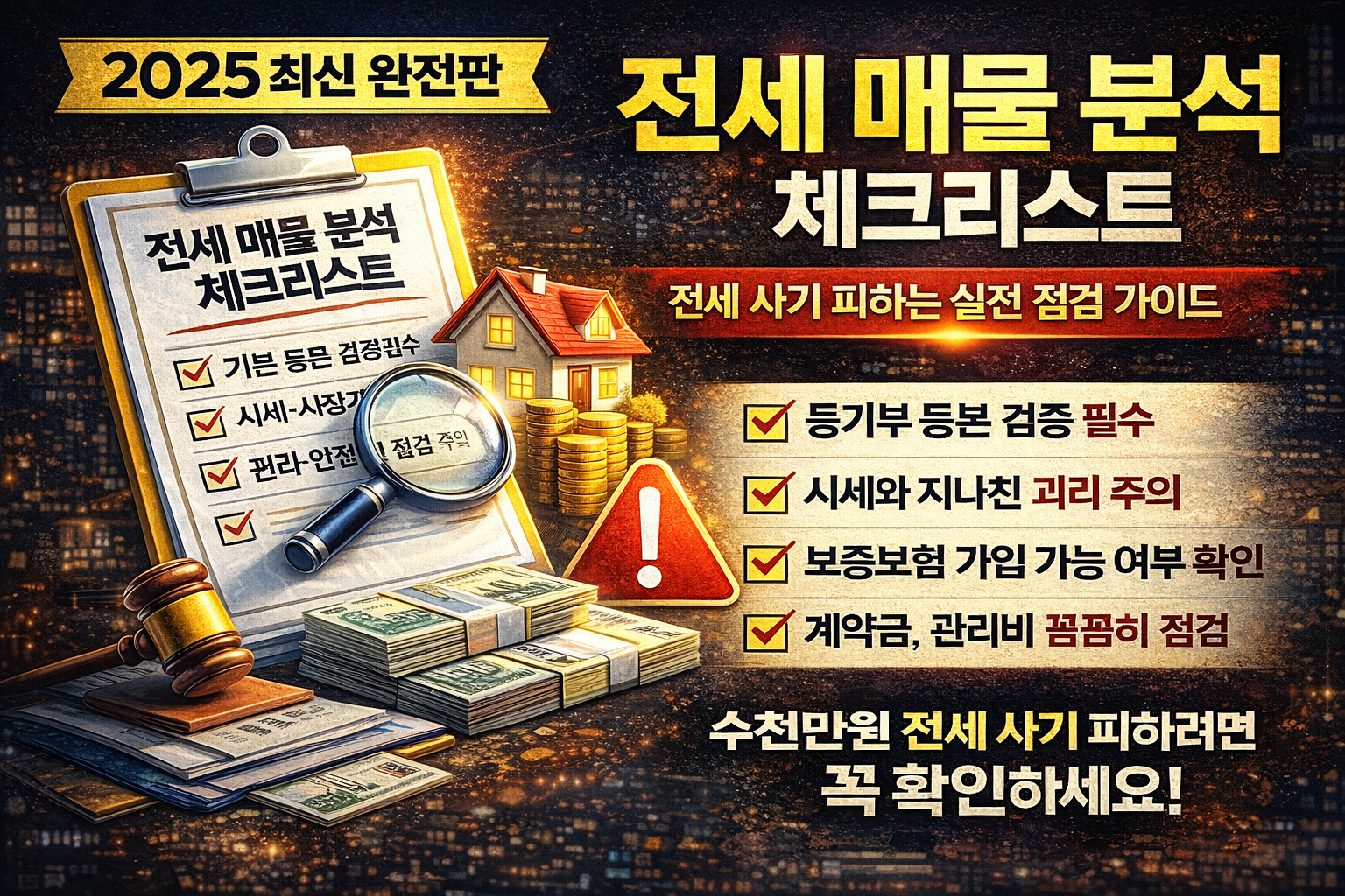 전세 매물 분석 체크리스트 (2025 최신 완전판)