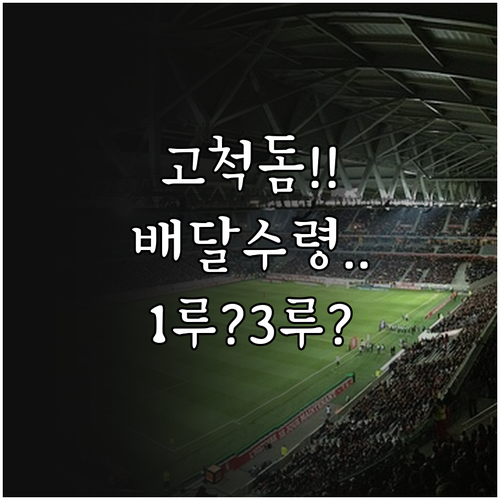 고척돔 배달음식 수령 장소 1루 3루..