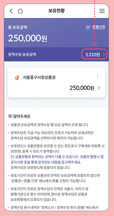 전환된 포인트 확인2