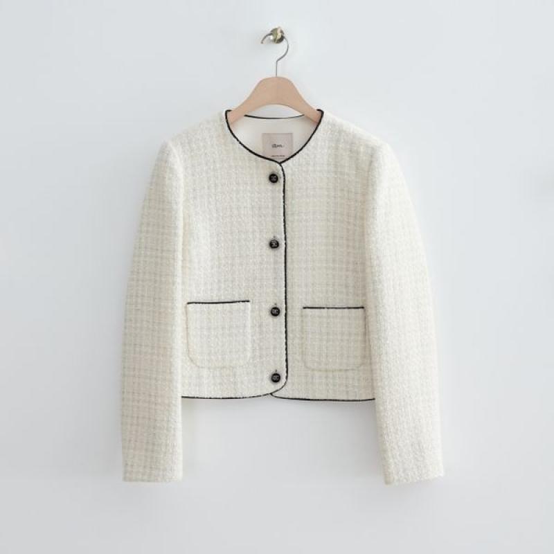 로엠 배색 트위드 자켓 RMJKD11S52