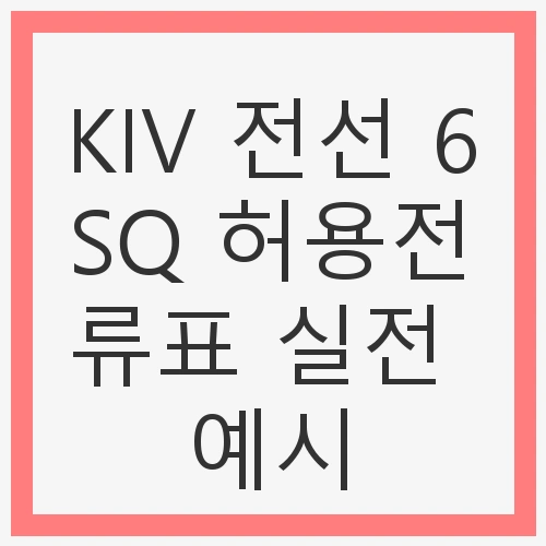 KIV 전선 6SQ 허용전류표