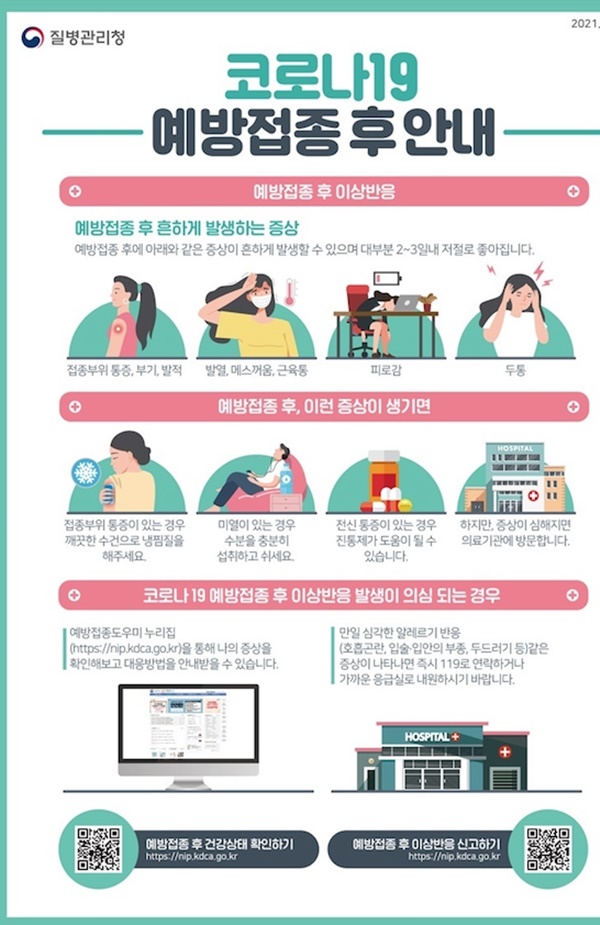 코로나 백신 접종후 주의사항