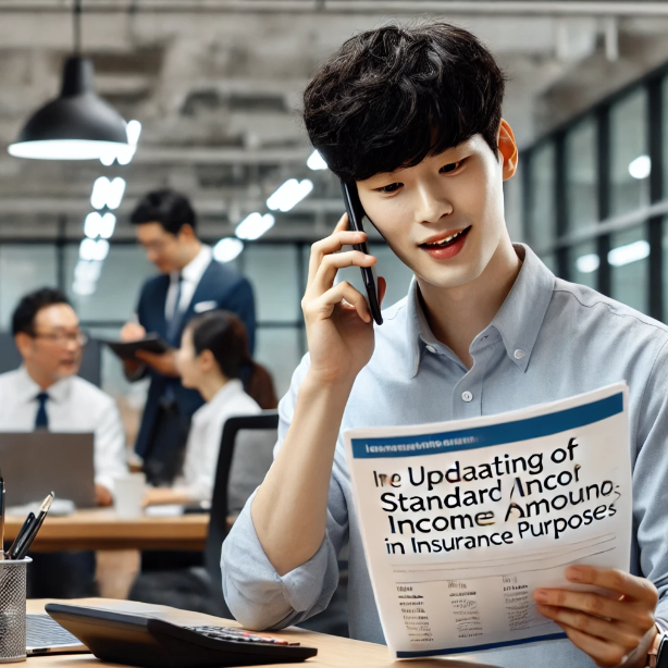 정보 변경에 대해 통화하는 사람의 모습