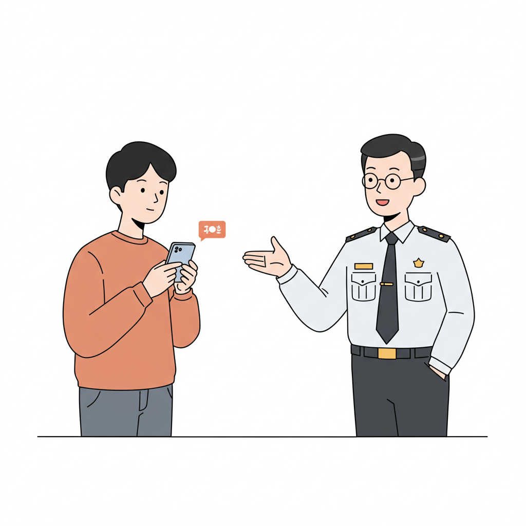 지급 확인과 유의사항을 안내받는 장면 2