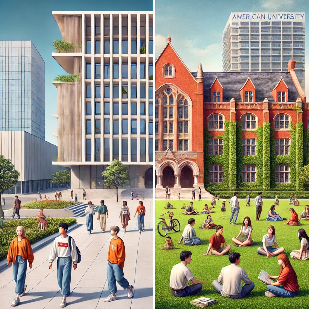 한국 대학 VS 외국 대학 이미지