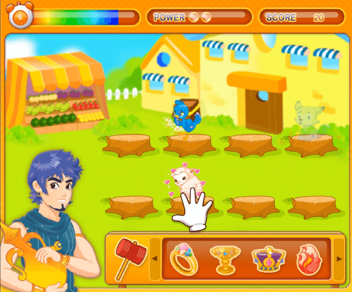 와글와글-장터-아르바이트-중급-쥬니어네이버-플래시게임-플레이-양이-원하는-반지-아이템을-드래그하여-판매하는-화면