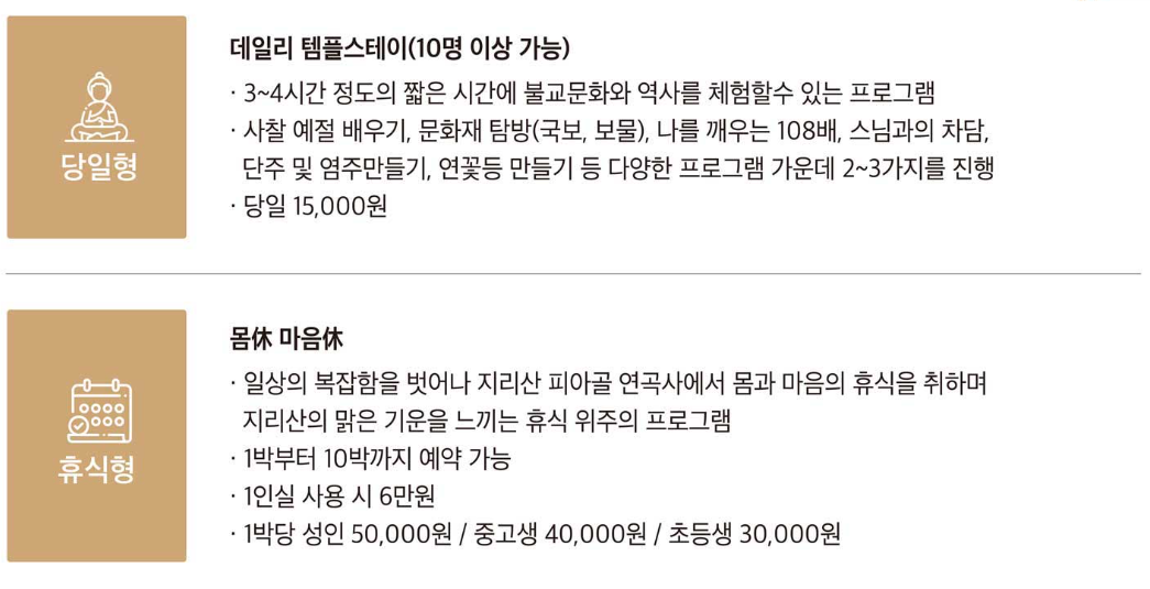 연곡사 프로그램 안내