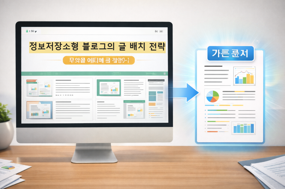 기준 문서가 상단에 배치된 블로그 구조 대표 이미지