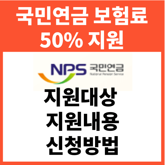 국민연금 보험료 50% 지원 지원대상 지원내용 신청방법