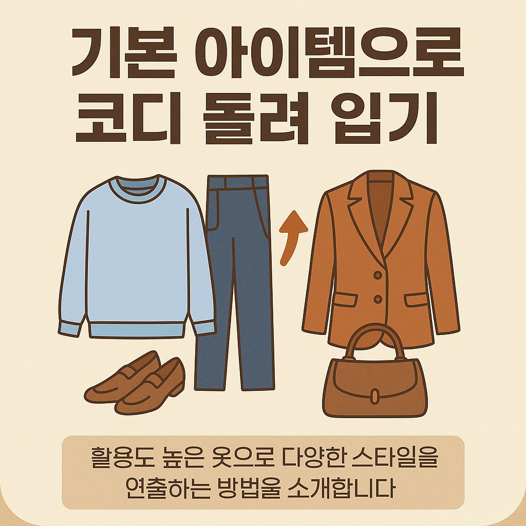 기본 아이템으로 코디 돌려 입기