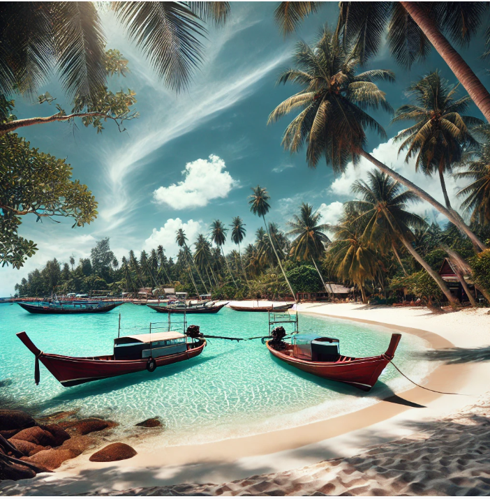 따뜻한 동남아의 해변가