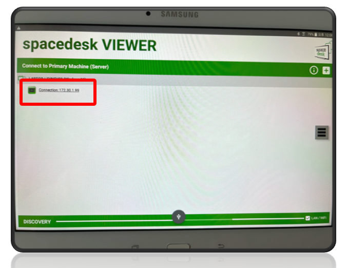 스페이스 데스크 연결 화면