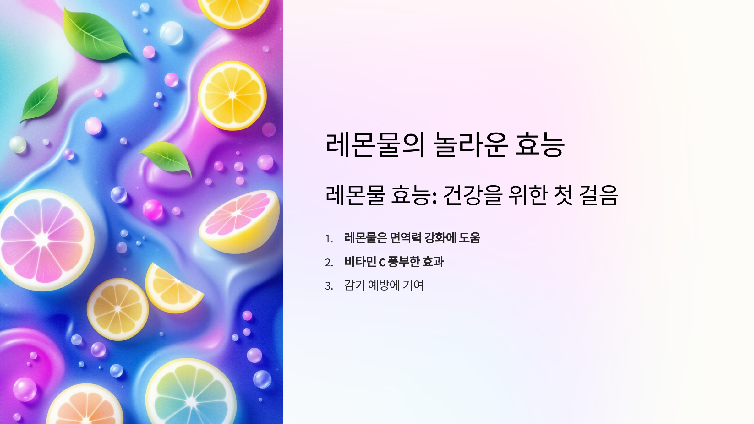 레몬물 효능