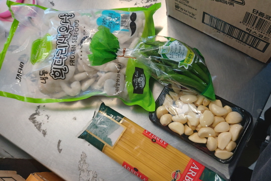 구매한 파스타 재료