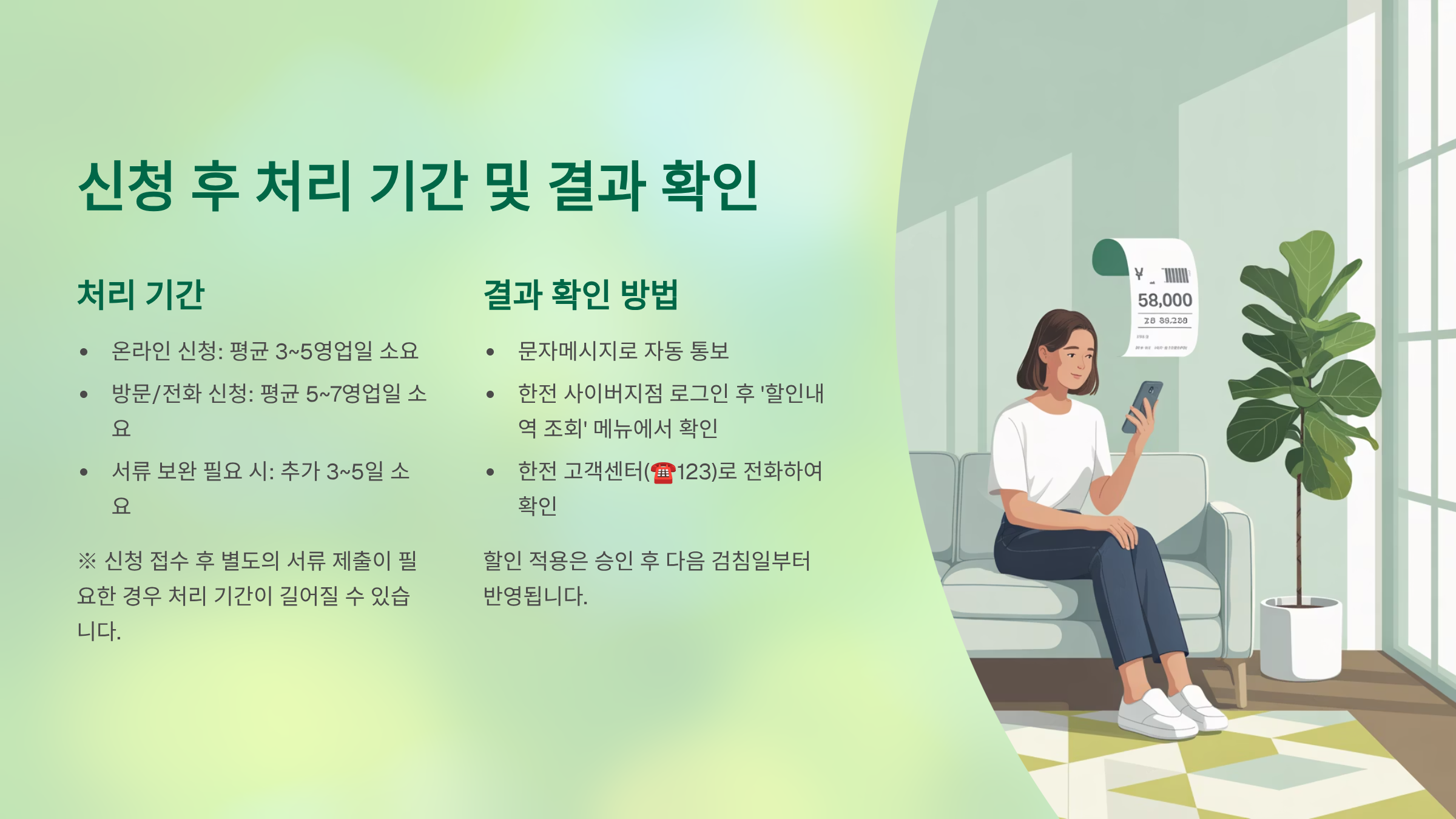 신청 후 처리 기간 안내