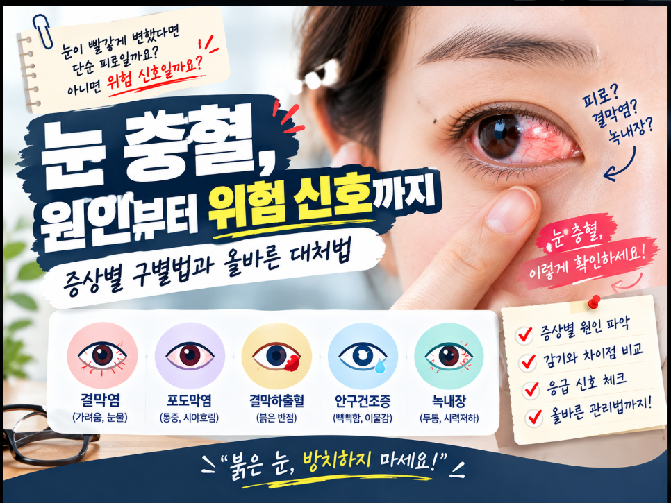 눈 충혈의 원인
