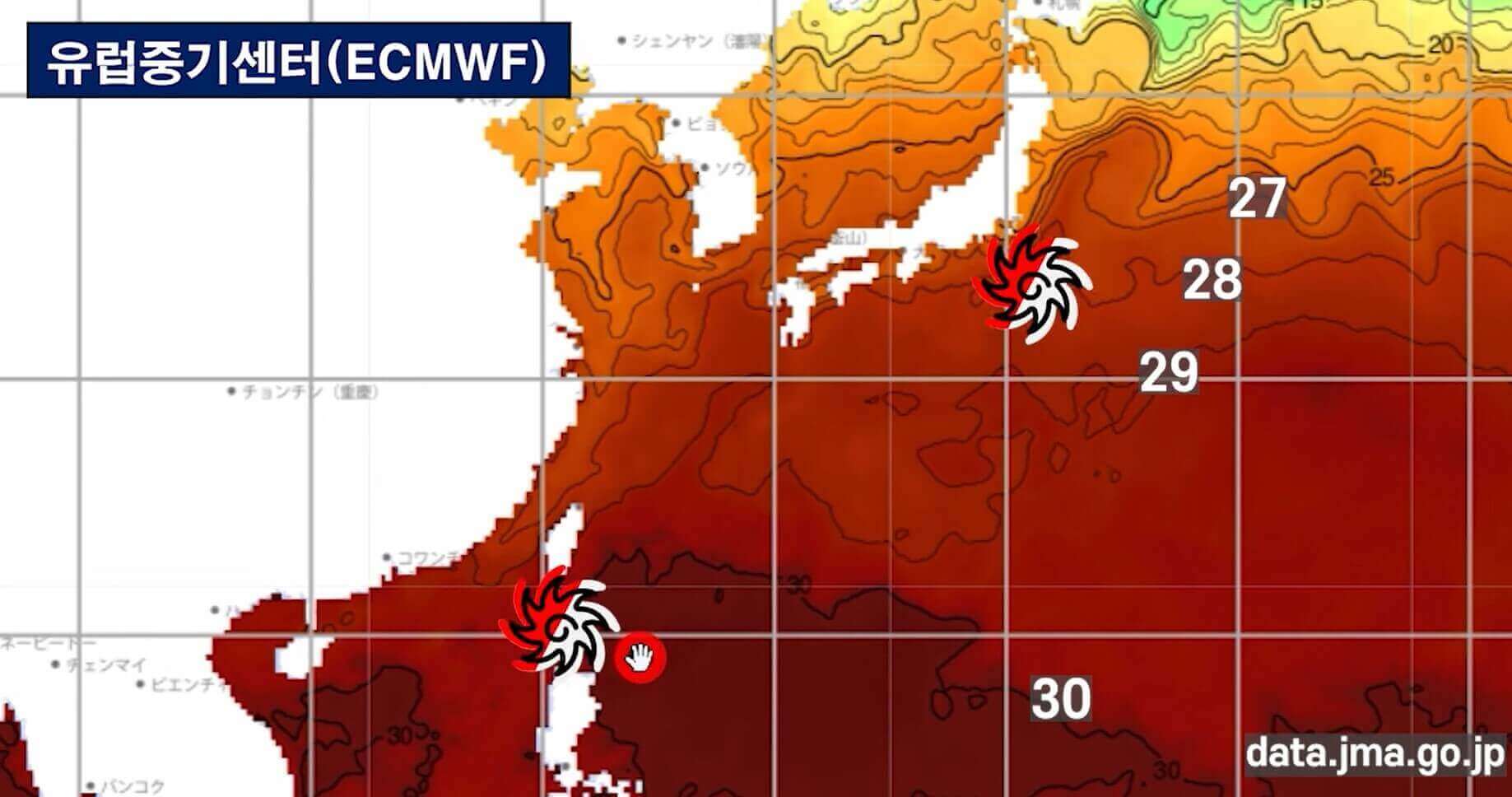 해면 수온 일기도