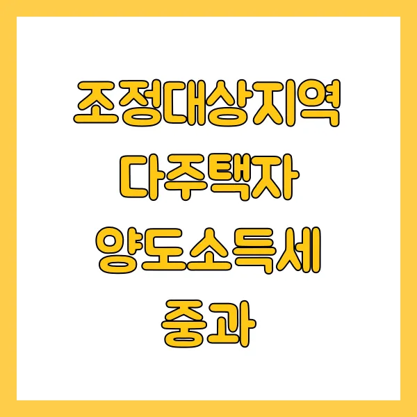 조정대상지역 다주택자 양도소득세 중과