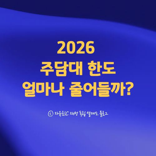 2026년 DSR 변화로 달라지는 주담대 대출 한도 분석 그래픽 이미지
